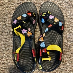 Size 10 (ladies) Custom Pac-Man Chaco Sandals